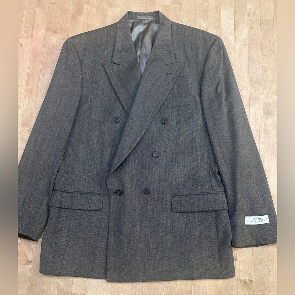 Givenchy Men's Double-Breasted Gray Blazer